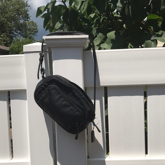 nylon and leather cross body bag - Picture 1 of 6